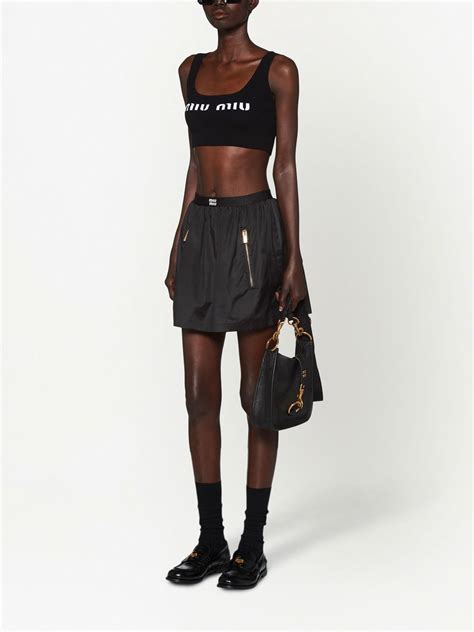 miu miu black silk lace vintage|Black Full Technical Silk Skirt .